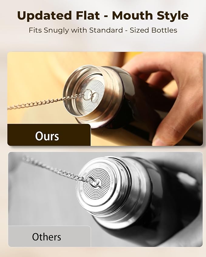 House Again 2 Pack Tea Strainers for Loose Tea, Extra Fine Mesh Tea Infuser, Updated Slim Threaded Lid & 304 Stainless Steel
