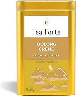 Tea Forte Oolong Créme Premium Loose Leaf Caffeinated Oolong Tea Blend Canister, Makes 35-50 Cups