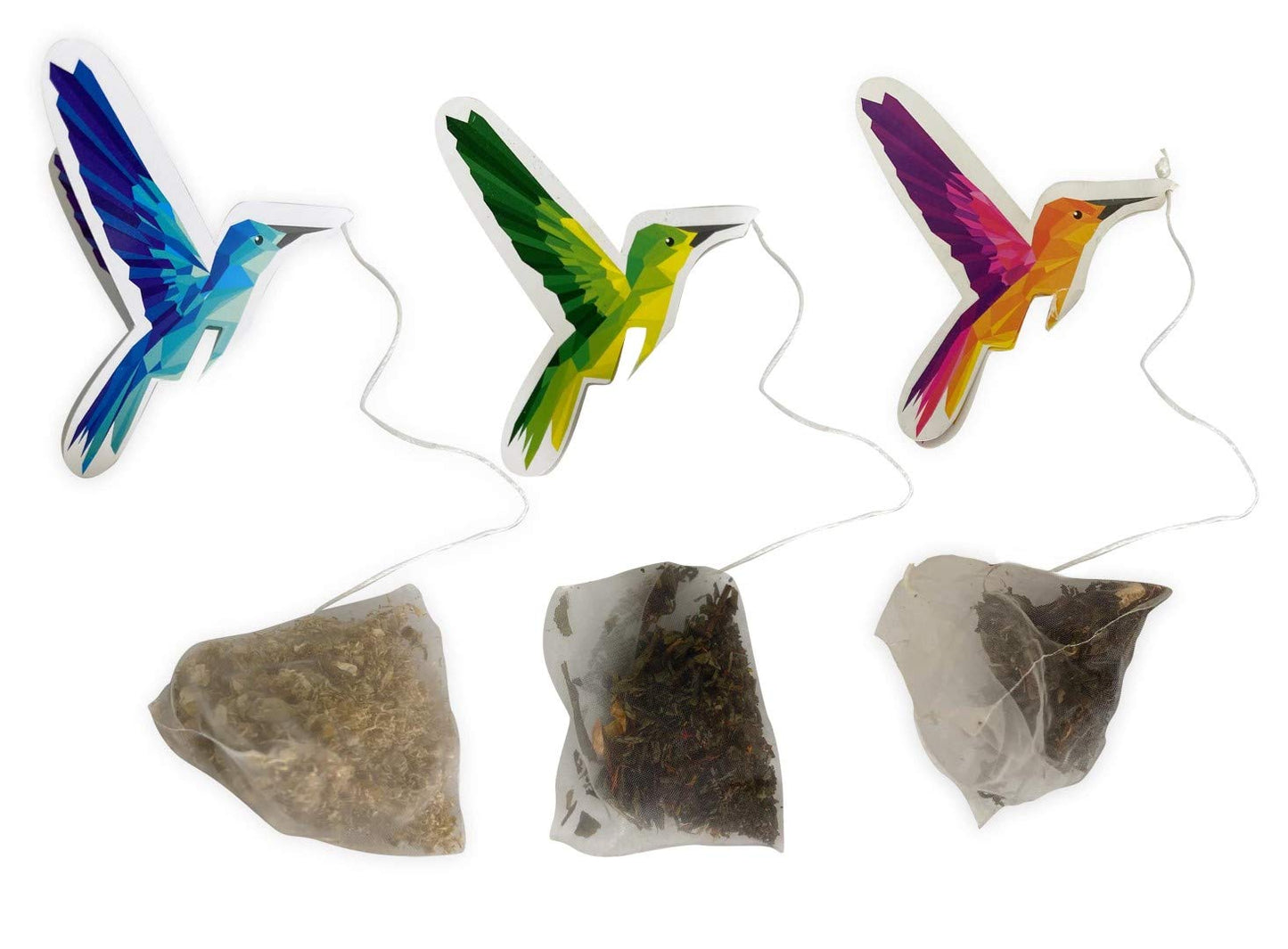 Tayrotea Organic Pyramid Tea Bags - 12 Count, Elegant Hummingbird Design