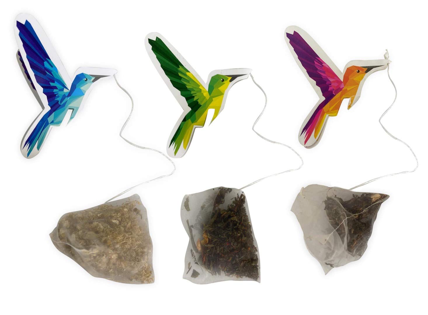 Tayrotea Organic Pyramid Tea Bags - 12 Count, Elegant Hummingbird Design
