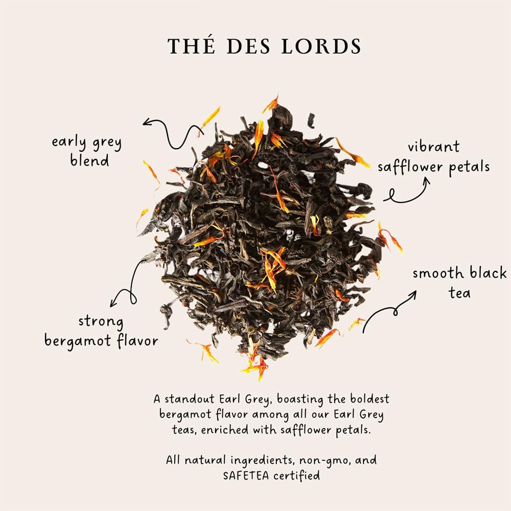 Palais des Thés - Tea of Lords - Earl Grey Black Tea & Bergamot - Premium Loose Leaf, Serves 20-25 Cups - 3.5oz Tin