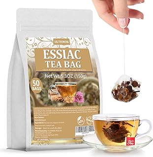 Premium 50 Essiac Tea Bags, Wellness Blend Tea, made with 100% Natural Ingredients, No Additives & Caffeine Free.