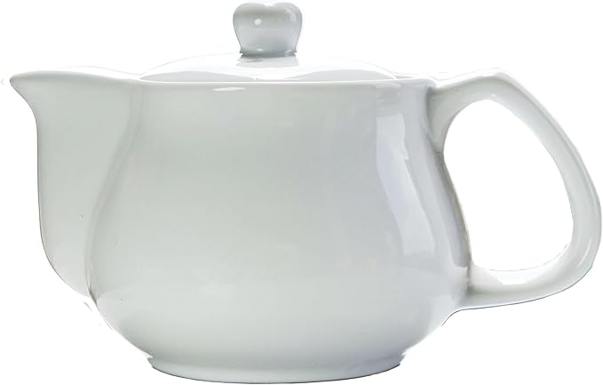 Porcelain Teapot, 9oz Small Tea Pot with Stainless Steel Filter Classical Chinese Tea Pots (White)