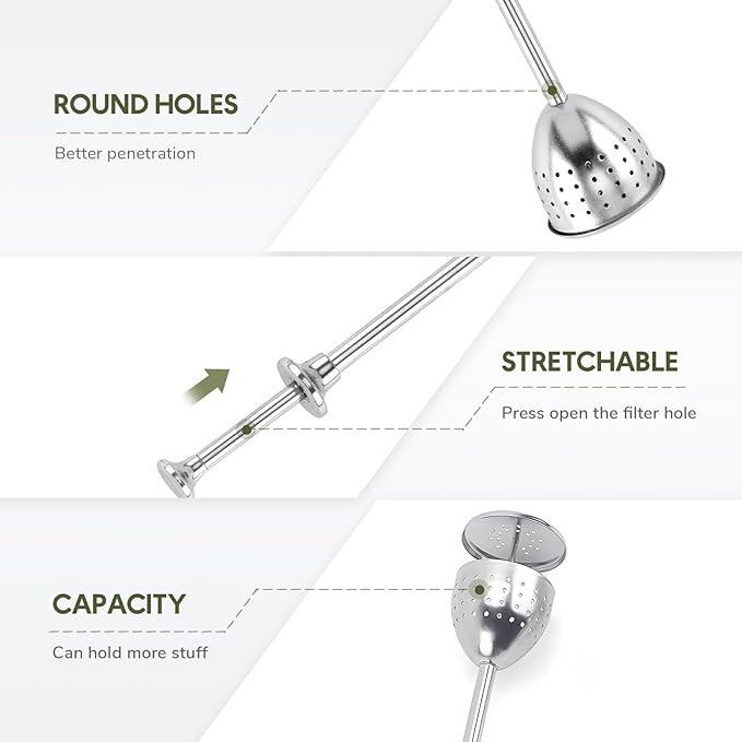 Stainless Steel Tea Diffuser,2025 New Tea Strainer Tea Infuser for Loose Leaf Tea,Creative Tea Spoon With Handle,Fine Holes Tea Interval Filter