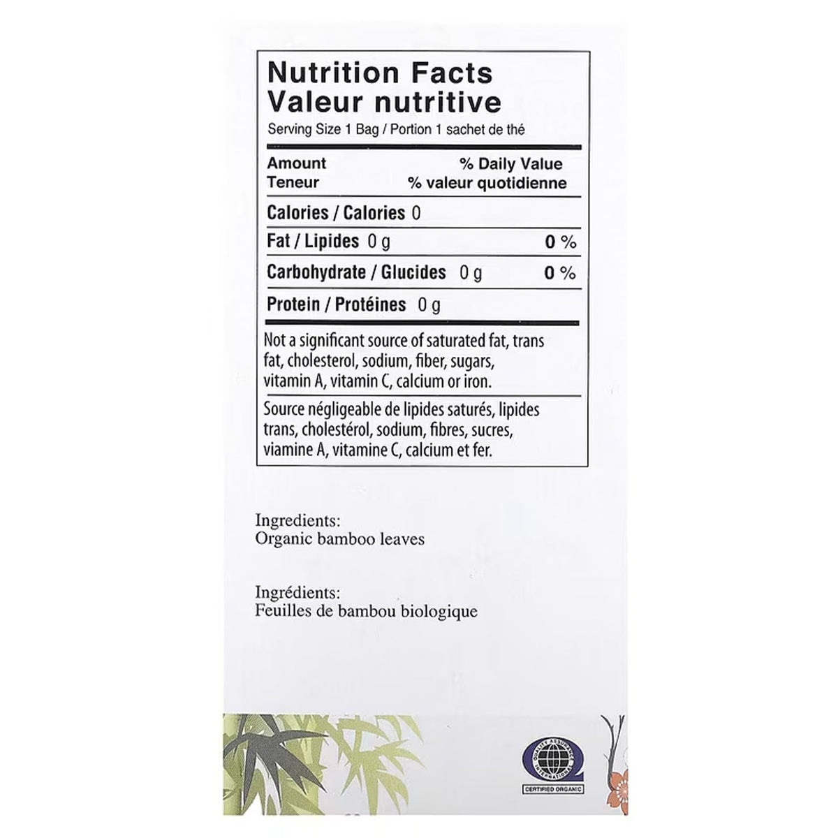 Uncle Lee's Tea Uncle Lee's Organic Tea, Bamboo 2-Pack – Delicate & Refreshing Brew, Naturally Caffeine Free, Great for Hair