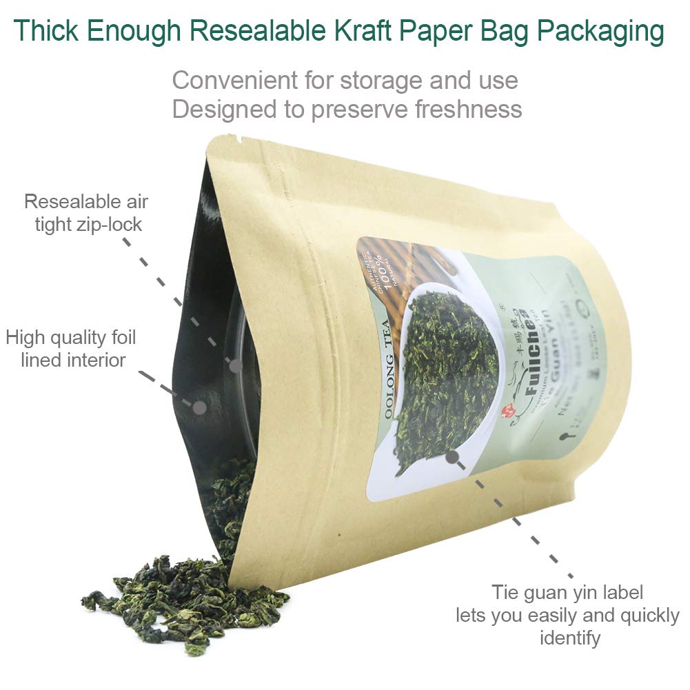 FullChea - Anxi Tieguanyin Tea - Best Oolong Tea Loose Leaf - Tie Guan Yin Tea - Iron Goddess of Mercy with Orchid Aroma - Deliciously Smooth Taste - 4oz / 113g