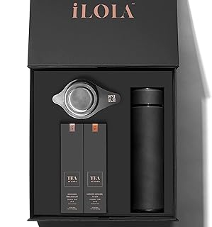 iLOLA Tea Disc Essentials Box Set | Oprah’s Favorite Things 2022 | Thermos, Infuser, English Breakfast & Lemon Ginger Tulsi Organic Loose Leaf Probiotic Tea | Christmas Birthday Employee Gift