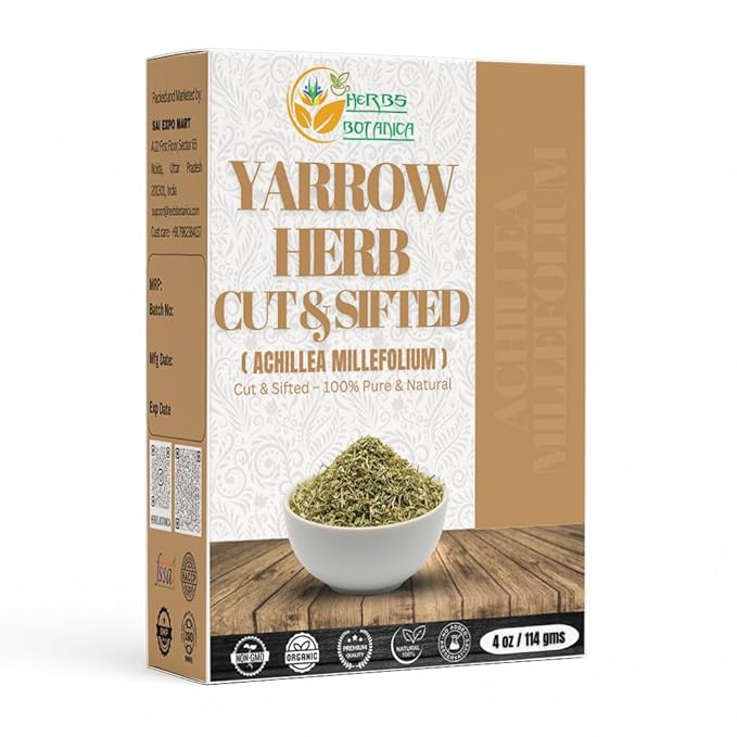 Herbs Botanica Yarrow Herb 100% Natural Dried Yarrow Flowers & Leaves for Tea, Tinctures, & Herbal Preparations – Premium Bulk Herbs for DIY Use