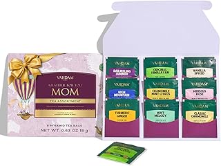 Limited Edition - Mothers Day Gifts for Mom from Son, Daughter | Assorted Tea Gift Set - 9 Tea Variety Pack | Long Leaf Pyramid Tea Bags | Mothers Day Gifts for Mom/Grandmother | VAHDAM