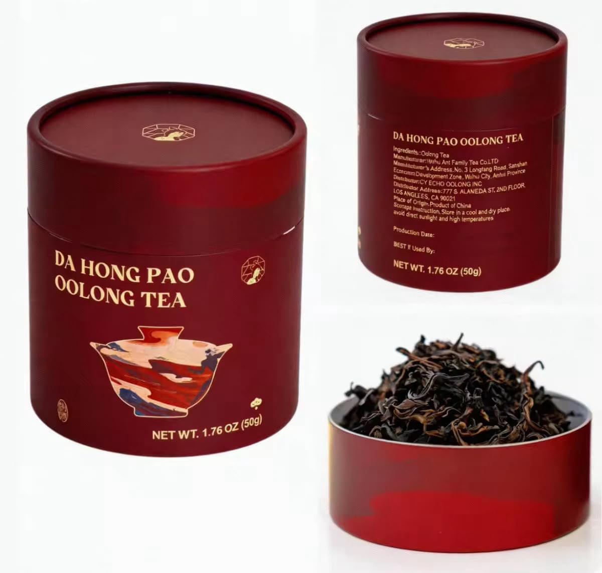 Chayan Oolong Tea Loose Leaf, Premium Da Hong Pao Oolong Tea,Authentic Chinese Whole Leaf Tea, Smooth Hot Brew & Refreshing Cold Brew, 1.76 OZ (50g)