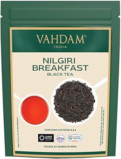 VAHDAM Nilgiri Breakfast Black Tea (150+ Cups/12oz) - Robust & Flavory Loose Leaf Tea | Single Origin, Vacuum Sealed Pack