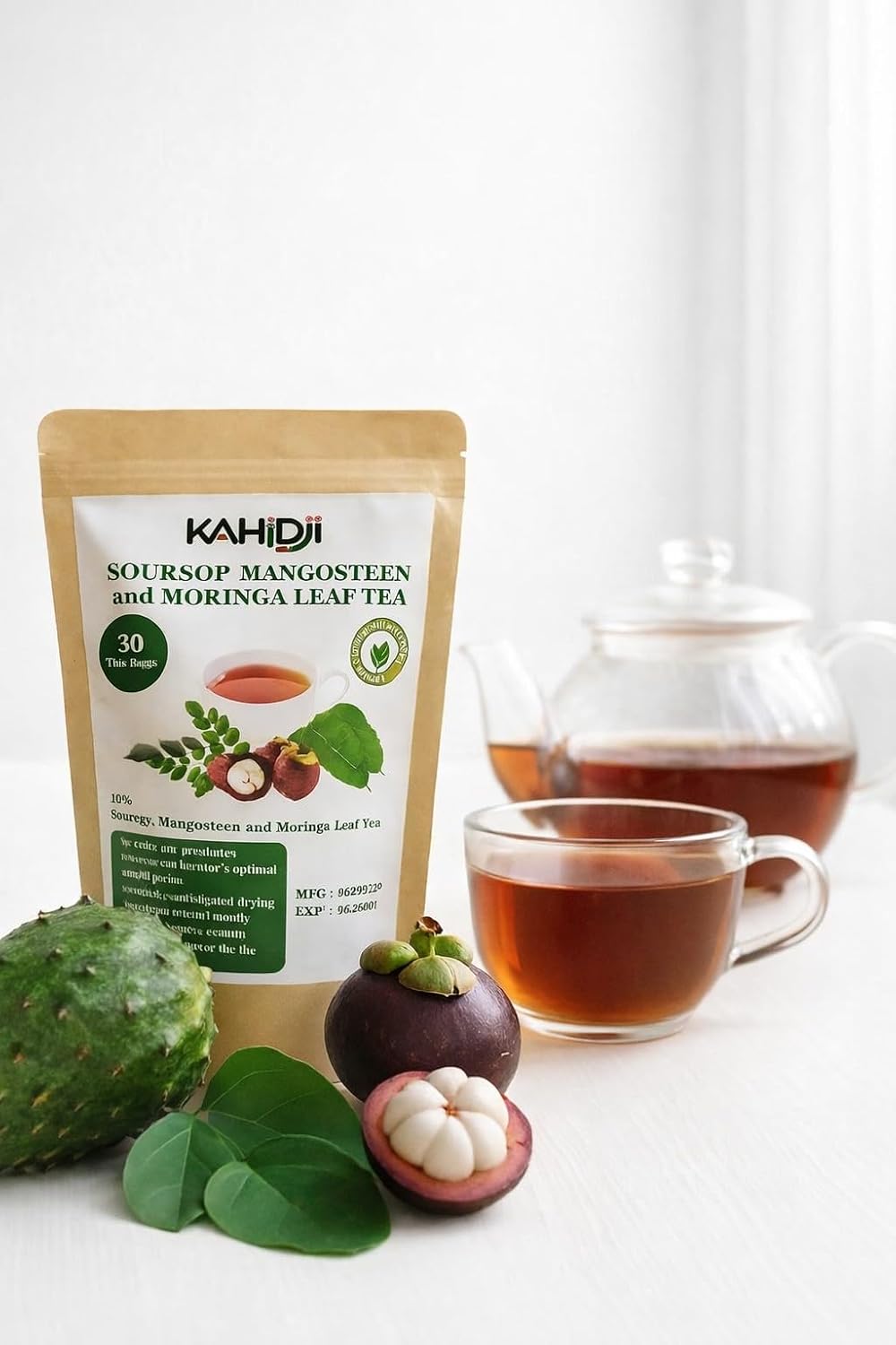 SOURSOP, MORINGA &amp; MANGOSTEEN Peel Tea – 30 Premium Tea Bags