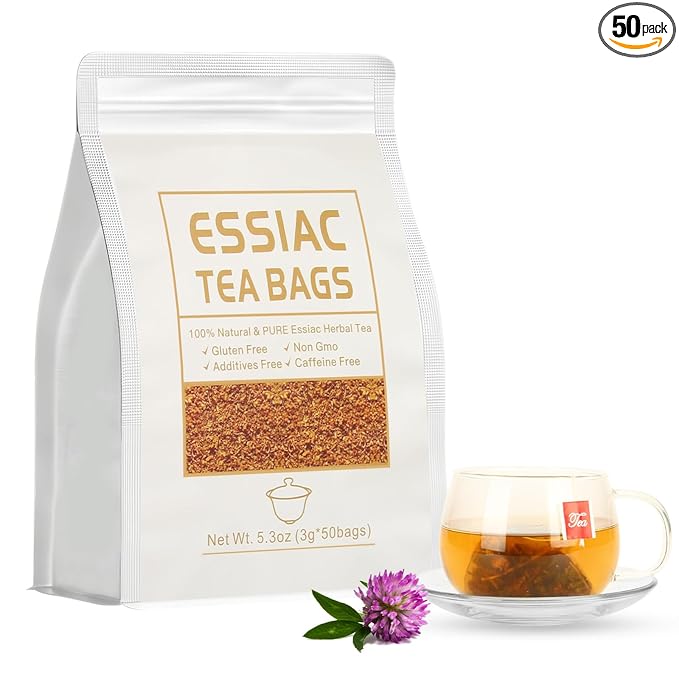 Essiac Tea Bags, 5.3 oz 3g X 50 Bags Herbal Tea blend, 50 Count Tea Bags, Caffeine-Free