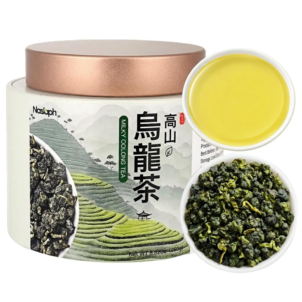 NASLAPH Alishan Oolong Tea, Taiwan High Mountain Oolong Tea with Distinctive Aroma, Formosa Chinese Gaoshan Ulong Tea, Traditional Craftsmanship 阿里山茶 台湾高山茶 中国茶 茶 乌龙茶 8.82 Oz