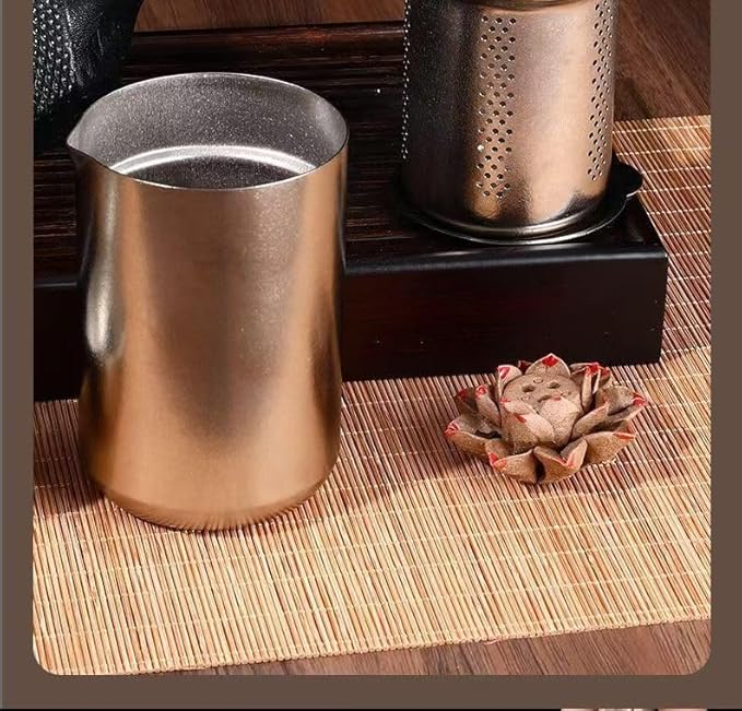 Chinese Kung Fu Tea Set - Pure Titanium Alloy Portable Teapot Set with Tea Strainer, Travel Storage Gift Box, Perfect for Home, Travel, Gifting, Outdoor & Office Use
