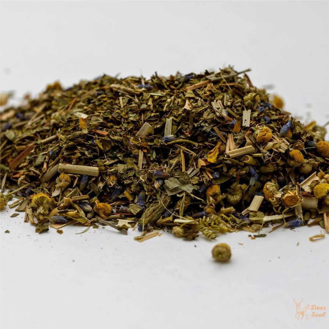 Deer Soul DreamEase Herbal Tea Blend with Chamomile, Lemongrass, Passion Flower, Skullcap, California Poppy &amp; Lavender | Organic Ingredients | Loose Leaf Tea 1.5oz