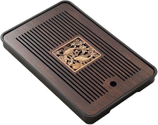 Bamboo Tea Tray, Chinese Tea Tray, Gongfu Tea Table with Water Storage Box, Household Filter Tea Serving Tray Set for Home Office Bar