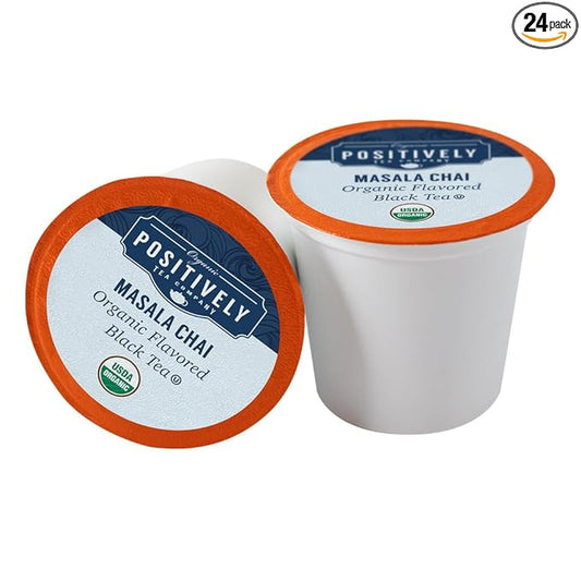 Organic Positively Tea Company, Masala Chai Black Tea, K-Cup Compatible, 24 Pods