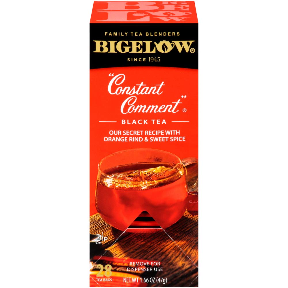Bigelow Constant Comment Tea 28-Count Box Spiced Premium Black Tea with Orange Peel Antioxidant-Rich Full Caffeine Black Tea in Foil-Wrapped Bags