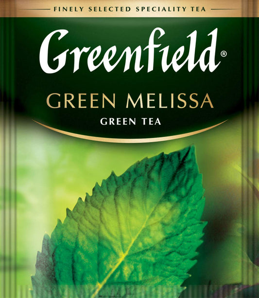 Greenfield Green Melissa Green Tea - 100 Individually Wrapped Tea Bags - Green Tea with Lemon Balm, Peppermint, and Natural Lemon Flavor - Refreshing Citrus Herbal Blend - 5.29 oz