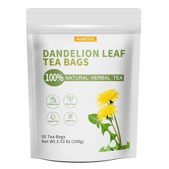Dandelion Leaf & Root Tea Bags with 50 Count - Supports Kidney & Lung Function, Healthy Herbal Tea -