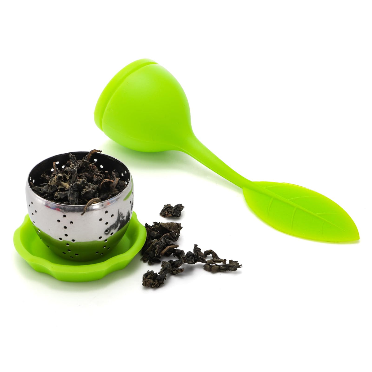 Bekith 7 Pack Silicone Tea Infuser, Cute Loose Leaf Tea Steeper, Fine Mesh Tea Strainer with Drip Tray, Stainless Steel Tea