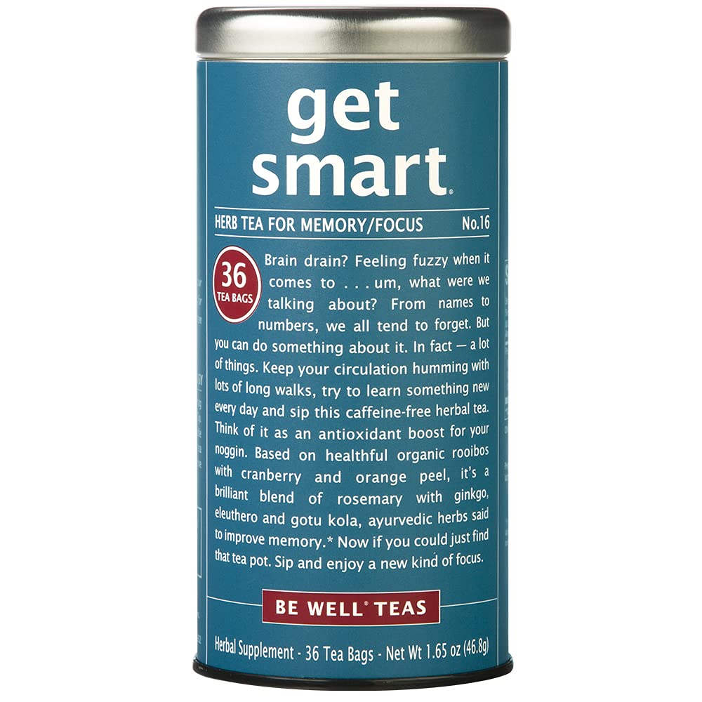 The Republic of Tea Be Well No. 16, Get Smart Herbal Tea For Memory/FocusGet Smart Tea, 36-Count