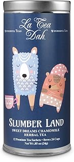 Sweet Dreams Lavender Chamomile Tea for Kids by La Tea Dah, Children's Sleepy Tea Bags with Chamomile Flowers, Lavender, Mint, & Lemongrass, Tea Party Supplies, Slumber Land (12 Decaf Tea Bags)