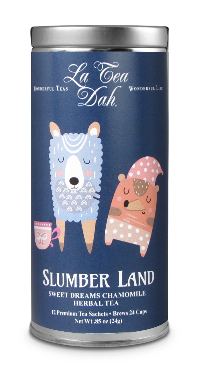 Sweet Dreams Lavender Chamomile Tea for Kids by La Tea Dah, Children's Sleepy Tea Bags with Chamomile Flowers, Lavender, Mint, & Lemongrass