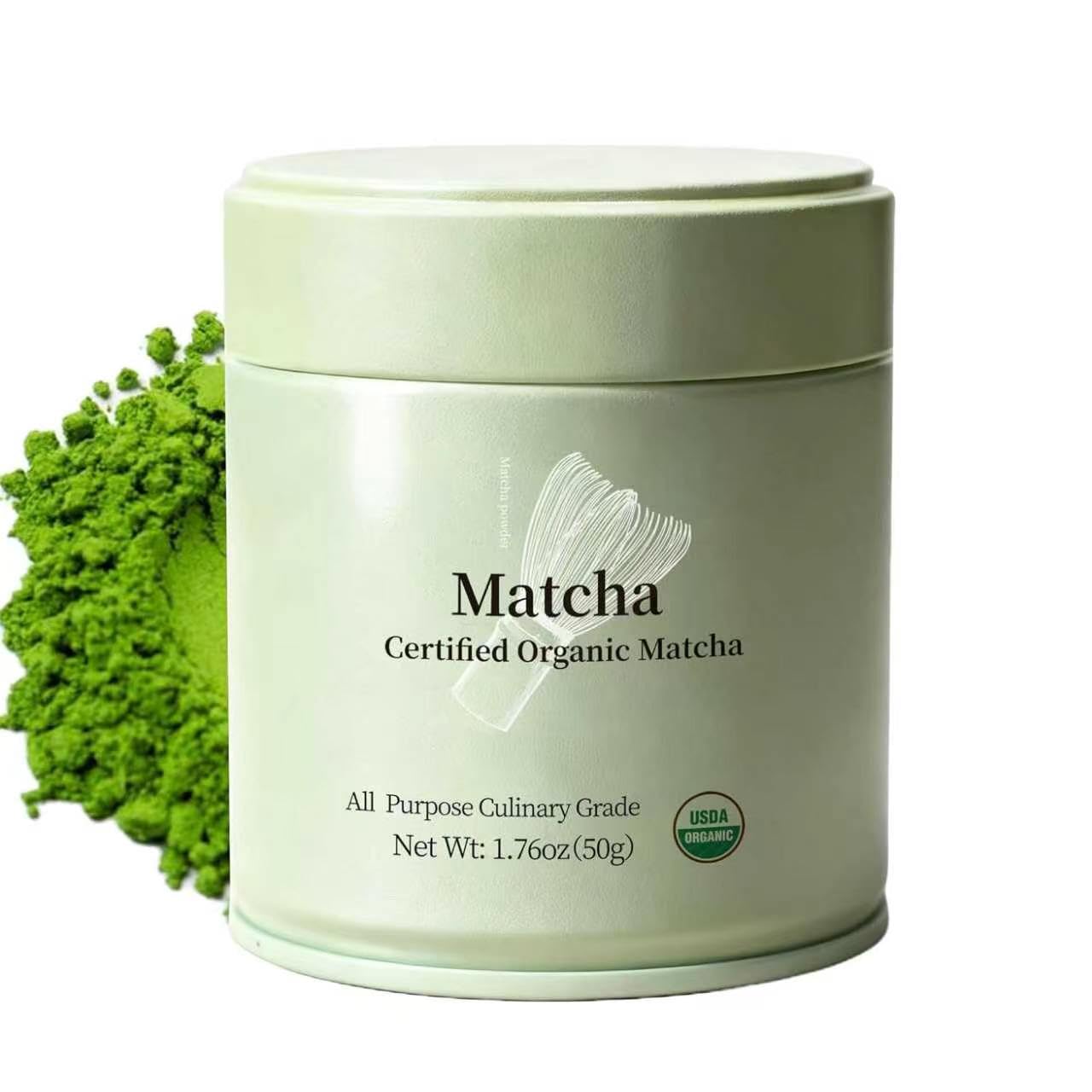 MatchAdmire Matcha Powder Premium First Harvest USDA Certified Organic Green Tea Matcha latte, Rich Flavor, 100% Vegan with No Fillers, Radiation-Free (50g Culinary Grade Matcha)