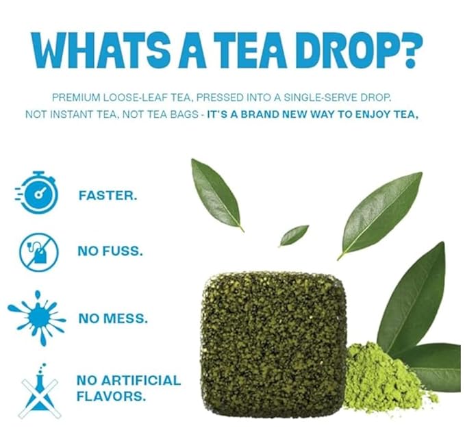 Tea Drops 8-Pack Limited Edition 10ct Tea Box Collection | Organic Bagless Tea Assortment | Handmade in USA | Woman-Owned | Includes Chai Spice, Chocolate Earl Grey, Ube Berries, Matcha, Lavender Matcha, Citrus Ginger, Peppermint & Rose Earl Grey