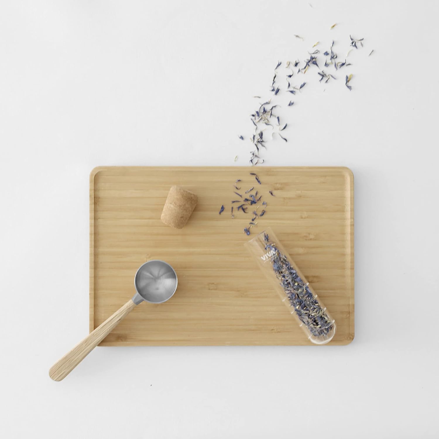 VIVA Travel Glass Tea Infuser Tube with Cork Lid - For Brewing Tea On The Go