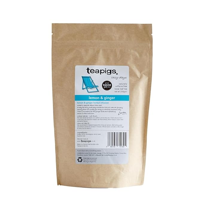 Teapigs Lemon & Ginger Herbal Loose Tea Made with Whole Leaves (1 Pack of 200g Loose Tea)