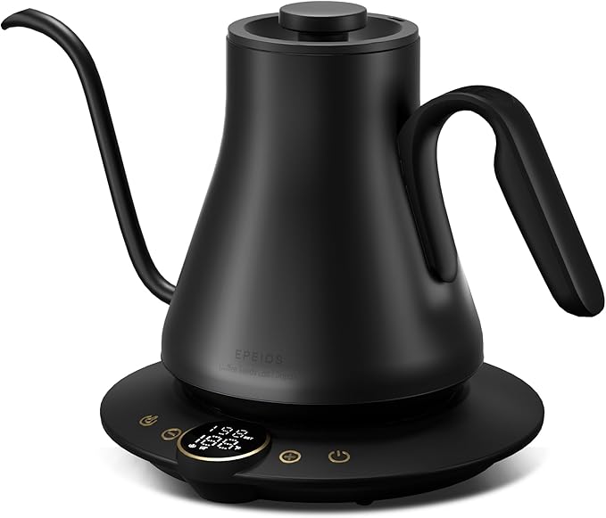 Gooseneck Electric Kettle with ±1℉ Temperature Control for Pour Over Coffee & Tea, Quick Heating, BP