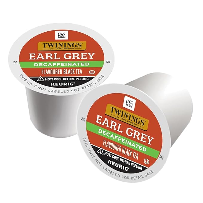 Twinings Decaf Earl Grey K-Cup Pods for Keurig, Decaffeinated Black Tea Flavoured with Citrus and Bergamot, 24 Count (Pack of 2)