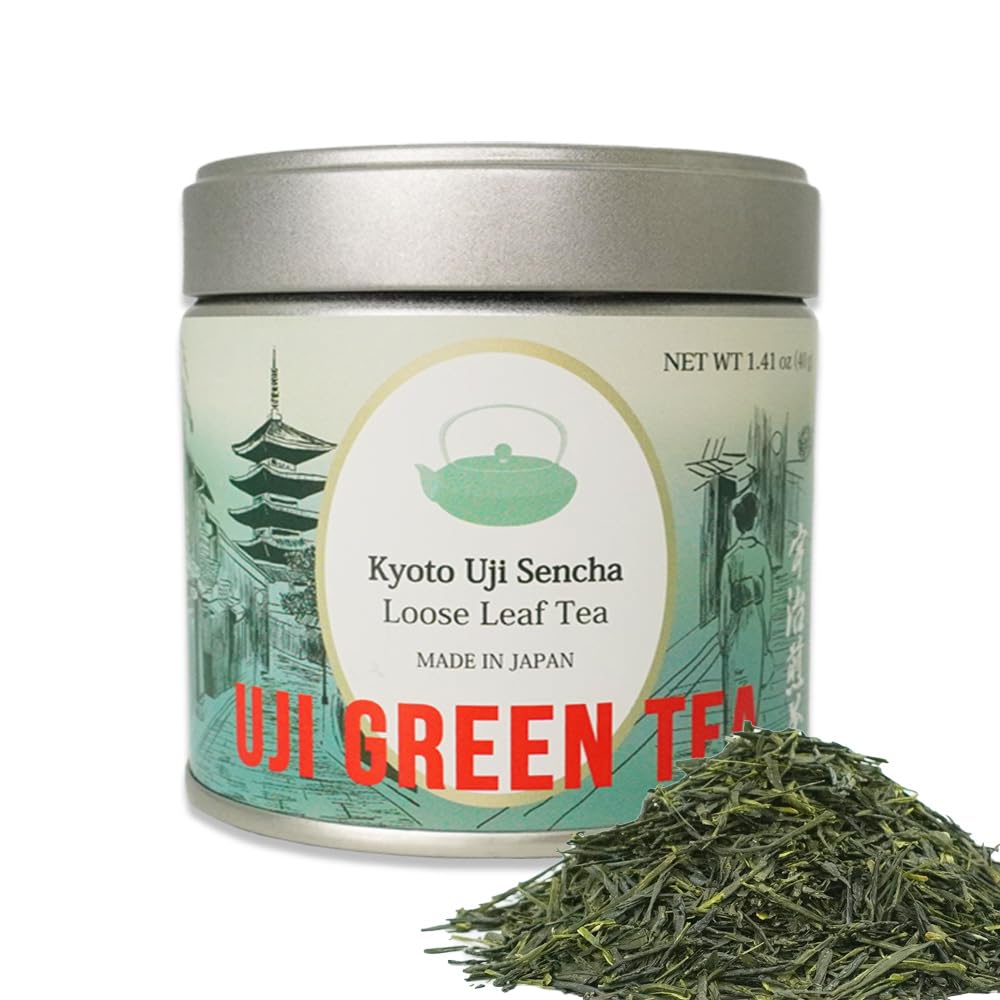 Premium Uji Sencha Green Tea – Authentic Japanese Loose Leaf Tea from Kyoto, 1.41 oz (40g) Tin – Freshly Harvested, Aromatic & Smooth Japanese food