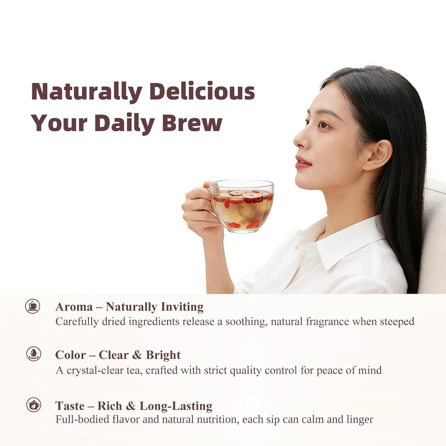 I WUGU 30 Single-Serve Sachets Chinese Jujube Longan Wolfberry Tea, Caffeine-Free Tea Bags, Red Dates Tea, Warming Comfort, Energy & Relaxation, Natural, Additive-Free Wellness Tea, 12g/0.4oz each in 2 Boxes, Total 360g/12.7oz, 五谷磨房桂圆红枣枸杞茶