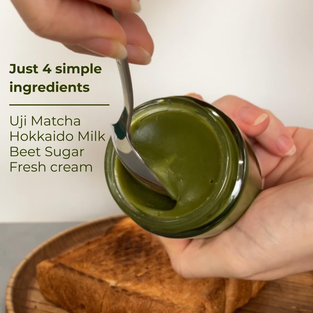 Chikiriya Uji Matcha Milk Jam, Premium Green Tea Spread with Hokkaido Milk, 3.88 Oz, No Preservatives
