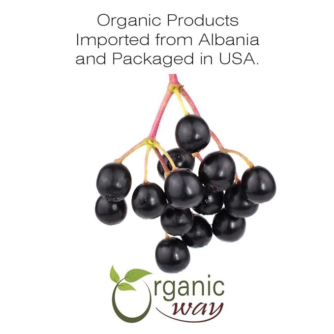 Organic Way Dried Elderberry Whole - Herbal Tea, European Wild-Harvest, Kosher & USDA Certified, Non-GMO & Gluten Free, Tested for Purity