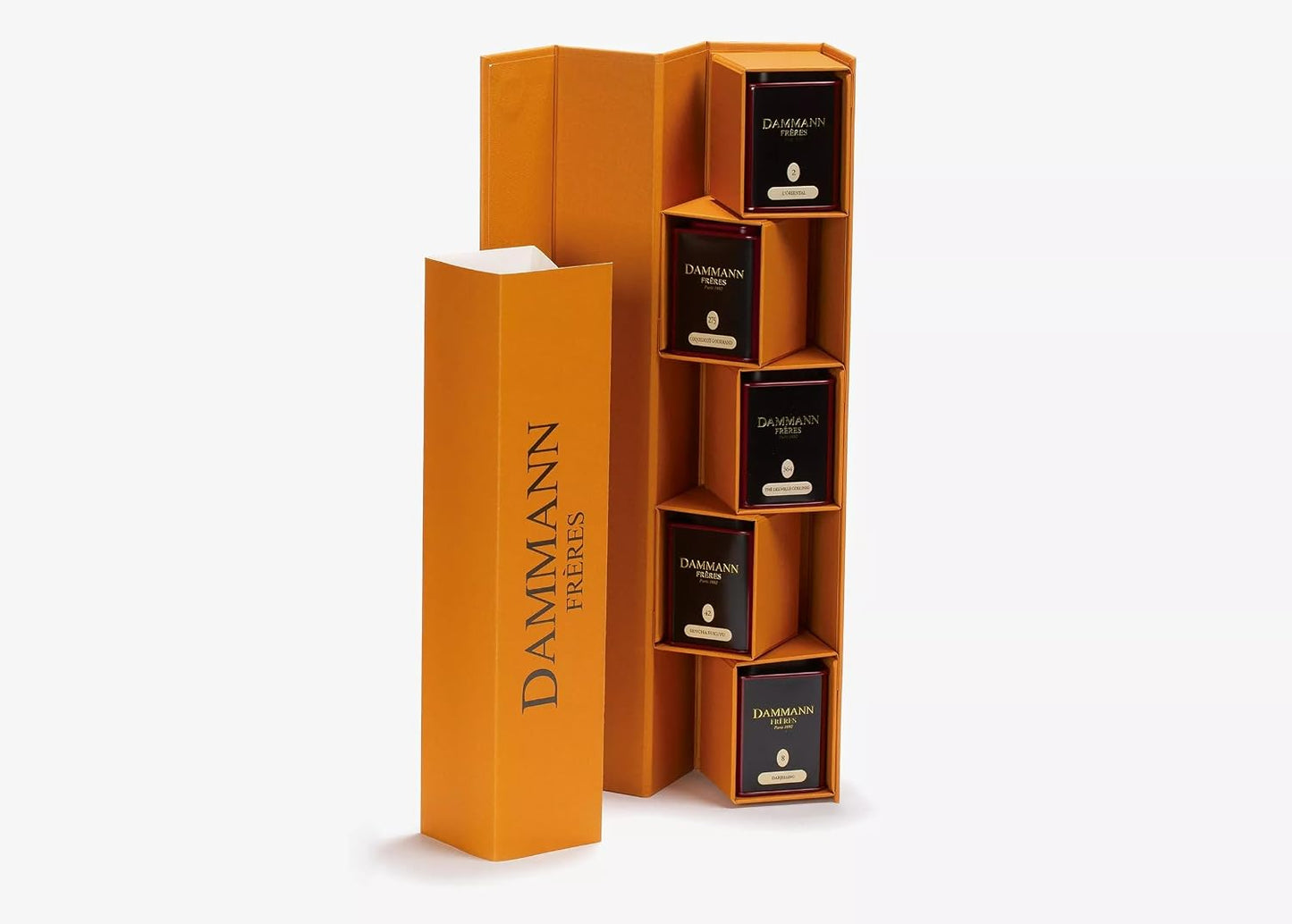 Damman Freres Gift Set, Atlas, Premium Gourmet French Teas, Set of 5 (1.1 Ounce Tins)