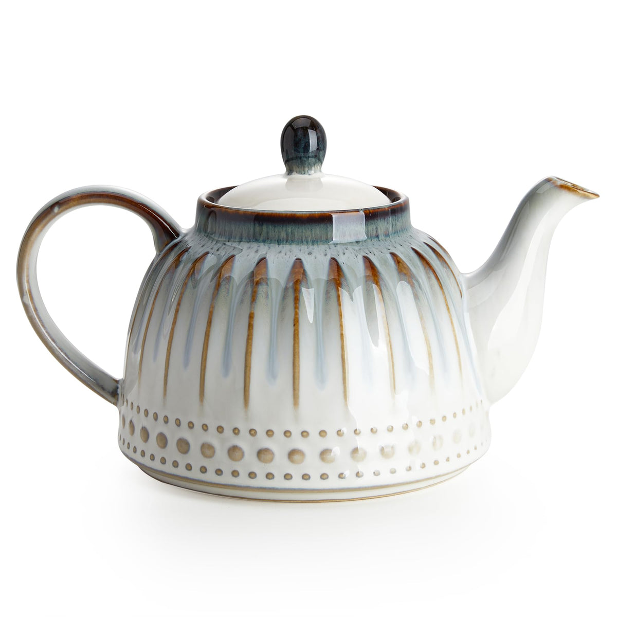 Sweese Ceramic Teapot, Beaded Retro Flower Glaze, 1100ml/37 oz Large Tea Pot for Loose Tea or Bags, Enough for 4 Cups, Nebula