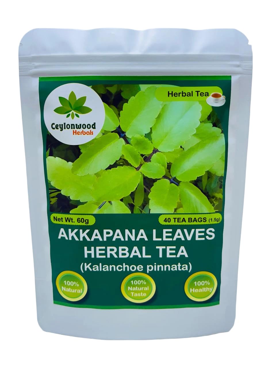 Ceylonwood Herbals Organic Kalanchoe pinnata Leaves Tea, miracle leaf air plants Bryophyllum Pinnatum Herbal Tea, 40 Tea