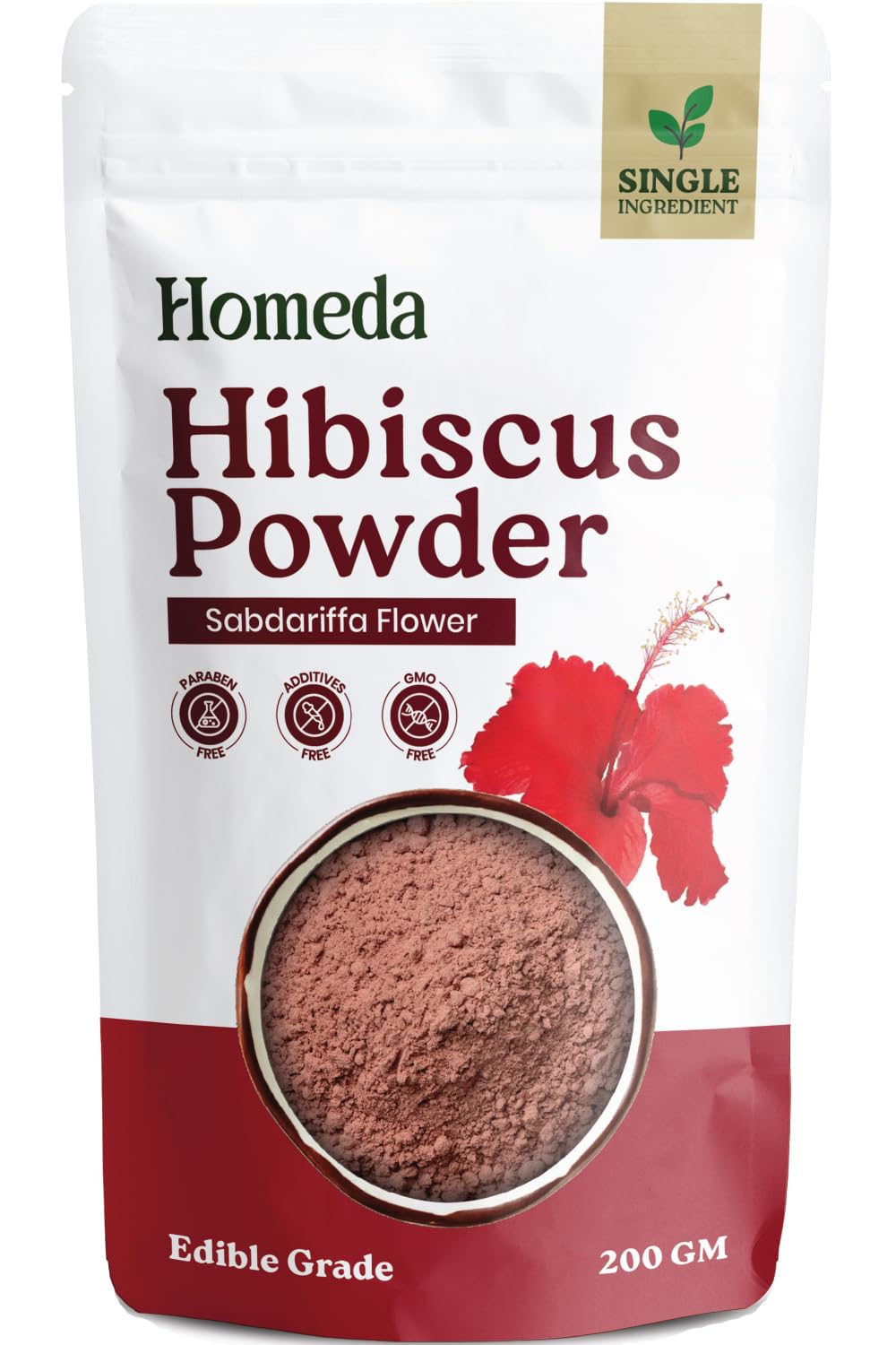 Homeda Organic Hibiscus Powder for Hair Growth (7 oz - 0.45 lb) Pure Sabdariffa Flower Powder - Dried Hibiscus Flower for