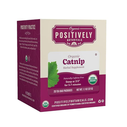 Organic Positively Botanicals Company, Catnip Herbal Tea Bags, 20 Count