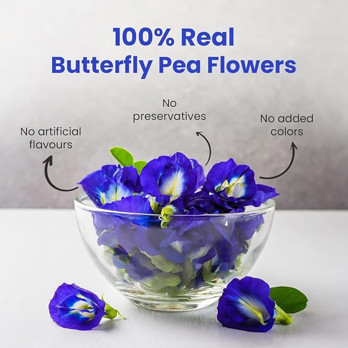 BLUE TEA - Butterfly Pea Flower Tea - 10 Count (Pack of 2) - Pyramid Plant Based Tea Bag | Black Deals Friday 2025 | ANTIOXIDANT RICH | Caffeine Free - Detox Tea - Flower Based - Herbal Tea - Non Bitter | Zipper Pack