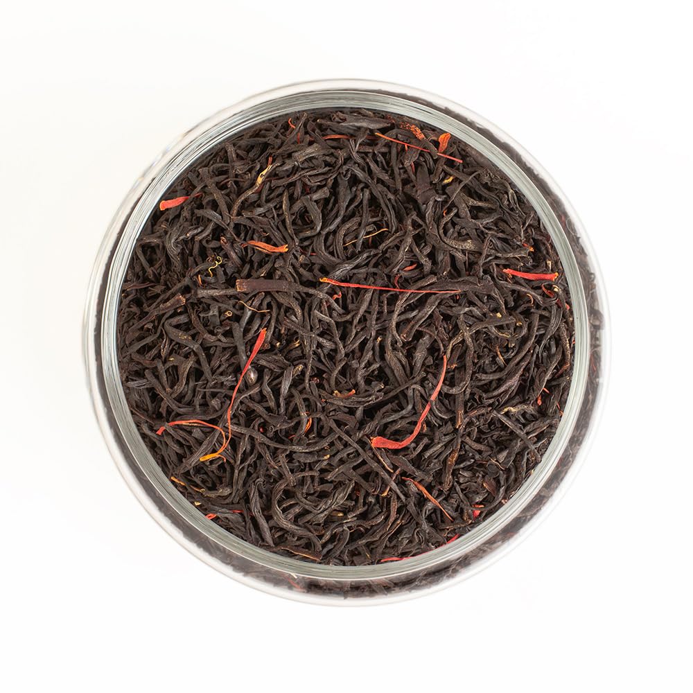 Eupherbia Saffron Black Tea, Handpicked, Highland Grown Whole Leaf Tea, Enriched with 3 Grams of Premium Saffron Threads, Brisk, Earthy, Aromatic, 227g (8 oz)