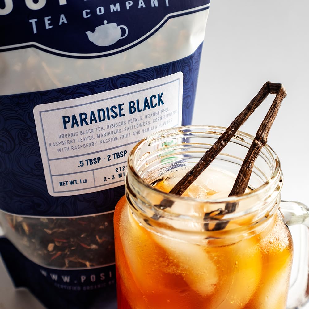 Organic Positively Tea Company Positively Tea, Organic Paradise Black Tea, Loose Leaf, 16 Ounce
