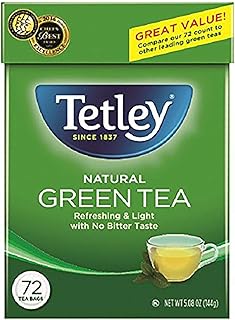Tetley Green Tea, 72 Teabags (Pack of 6) (Packaging may vary)