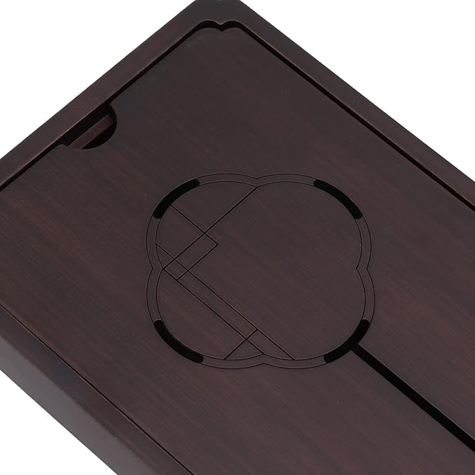 1Pcs Chinese Gongfu Tea Tray Table Box with Water Storage, Wooden Chinese Water Storage Drainage Tea Tray, Simple Decorative Household Tea Serving Tray(Small)