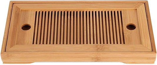 Simple Tea Tray, Reservoir Type Tea Tray Mini Bamboo Japanese/Chinese Gongfu Tea Table Serving, Serving Tray Box for Home Teahouse